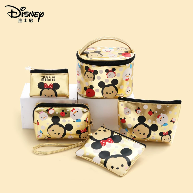 

Cartoon Cute Minnie Mickey Mouse handbag Cosmetic Bag children Woman Multifunctional Storage Makeup Bag Organizer PU Material