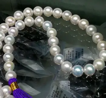 

Free Shipping AAA 10-11 MM ROUND SOUTH SEA GENUINE WHITE PEARL NECKLACE 18 " 14 k gold