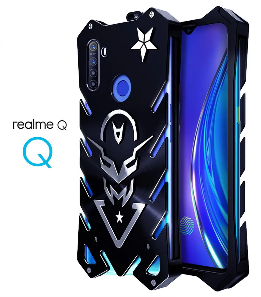 realme Q Чехол для OPPO Realme X2, Zimon, новая серия Thor, сверхпрочный бронированный металлический алюминиевый чехол для Realme X2, чехол для телефона Realme Q - Цвет: realme Q