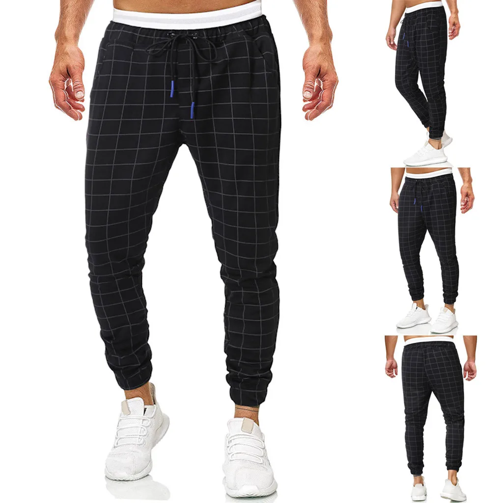 Men's Casual Solid Loose Patchwork Color Sweatpant Pant sports trousers male streetwear pantalones hombre joggers Plus Size