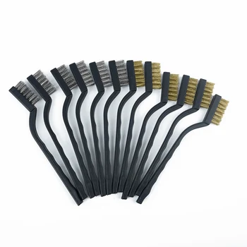 

12pcs Stainless Steel Copper Wire Brushes DIY Paint Rust Remover Tool Accessory