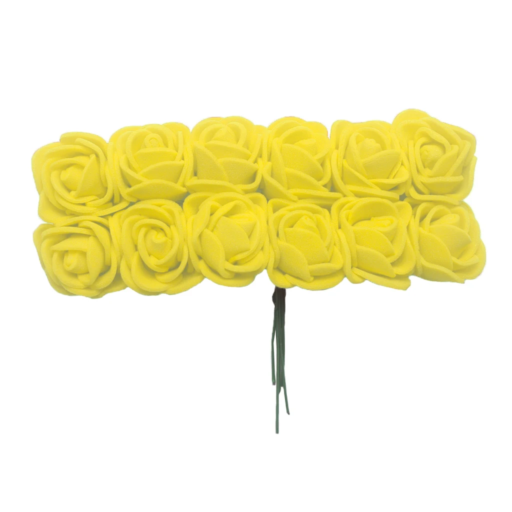 144x Artificial Foam Rose Flower With Stems Wedding Bridal Shower Bouquet Home Decoration
