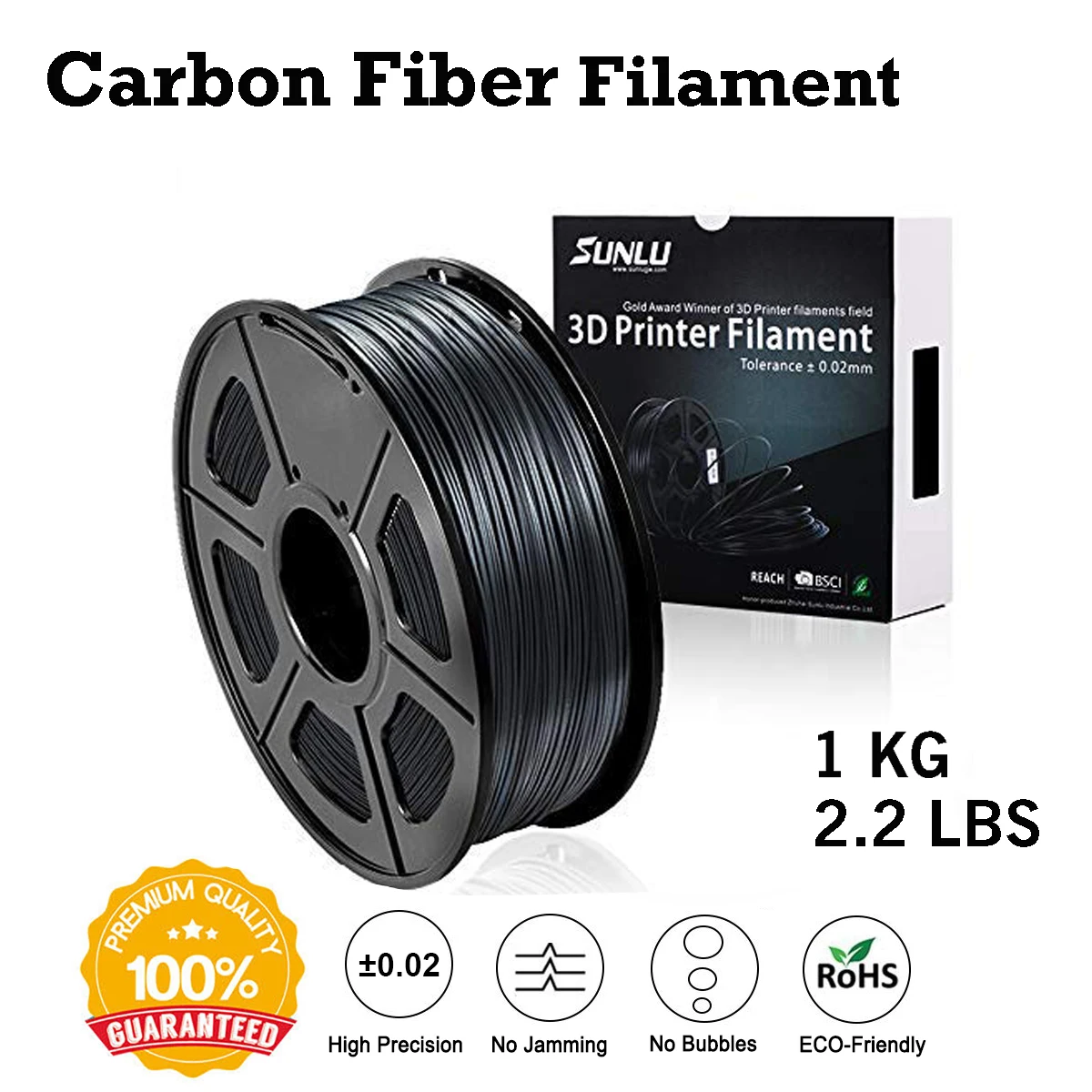 3D Printing Filament 1.75mm 1kg CARBON FIBER based in PLA for 3D Printer,Factory