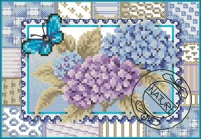 

YIXIAO Counted Cross Stitch Kit Cross stitch RS cotton with cross stitch Haejbgqs Vervaco - Hydrangea Postcard