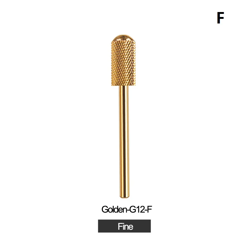 G12-F Gold RIKONKA 1 шт. фрезы для маникюра, фрезер для ногтей, сверлильный биты электрическое сверло для ногтей машина для фреза для удаления мертвой кожи аксессуары для ногтей - Цвет: G12-F Gold