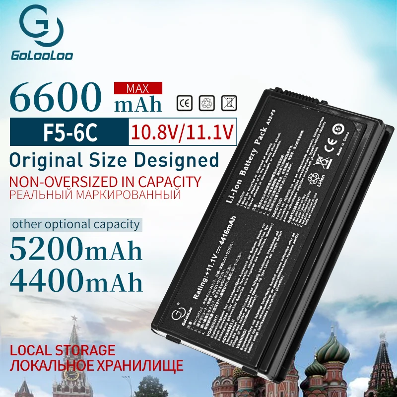 

4400mAh Laptop Battery For Asus X50 X50C X50M X50N X50SL 90-NLF1B2000Y A32-F5 F5 F5C F5GL F5M F5R F5N F5RI F5SL F5V F5Z