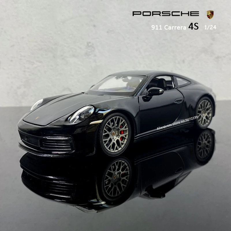 Модель автомобиля Welly 1:24 Porsche 911 carsierra 4s Спортивная Игрушечная модель из черного