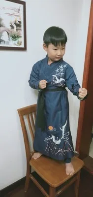 Hanfu/платье детский Традиционный китайский национальный костюм народный древний журавль для маленьких девочек и мальчиков костюм для танцев вечерние и новогодние наряды