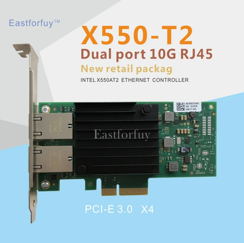 Eastforfuy для Intel Ethernet PCI-Express конвертированный сетевой адаптер X550-T2 - PCI-E X4-двойной