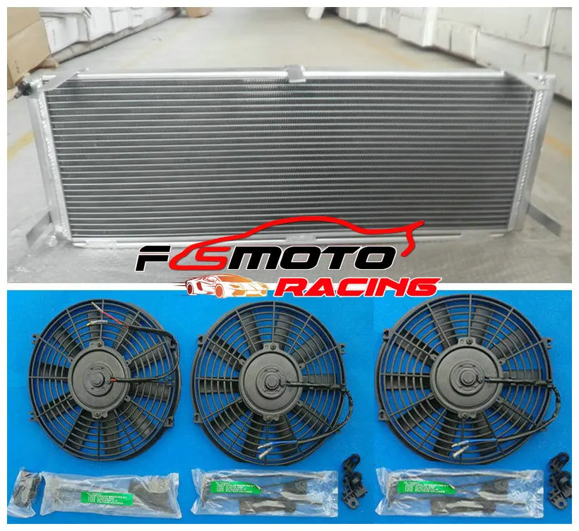 Алюминиевый радиатор+ 3* вентилятор для TOYOTA MR2 3S-GTE SW20 воздух в воду интеркулер преобразования