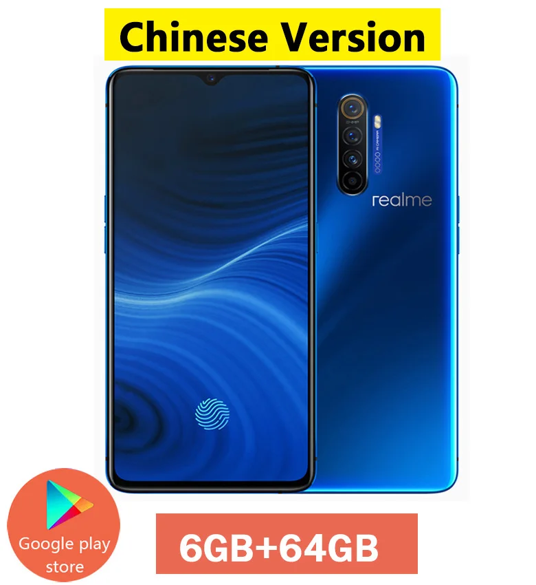 Realme X2 Pro X 2 Мобильный телефон Snapdragon 855 plus 64MP Quad камера 6,5 ''полный экран NFC OPPO мобильный телефон VOOC 50 Вт супер зарядное устройство - Цвет: 6G 64GB Blue-CN