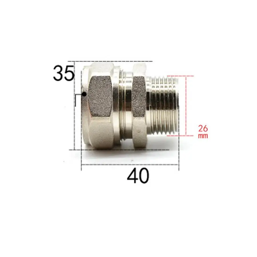 

Fit 20/25mm ID/OD PEX-AL-PEX Tube x 3/4" BSPP Male Nickel Plated Brass Pipe Fitting Coupling Connector Adapter