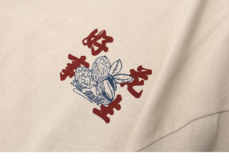 LENSTID летняя уличная китайская Kanji Lucky Футболка Мужская Хип-Хоп Футболка Harajuku футболка с коротким рукавом топы футболки Одежда