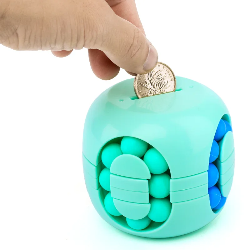 Stress Relief Cube Piggy Bank Antistress Toys for Children Development Adult Fidget Spinner Spinning Bead Kids Educational Gift (3)