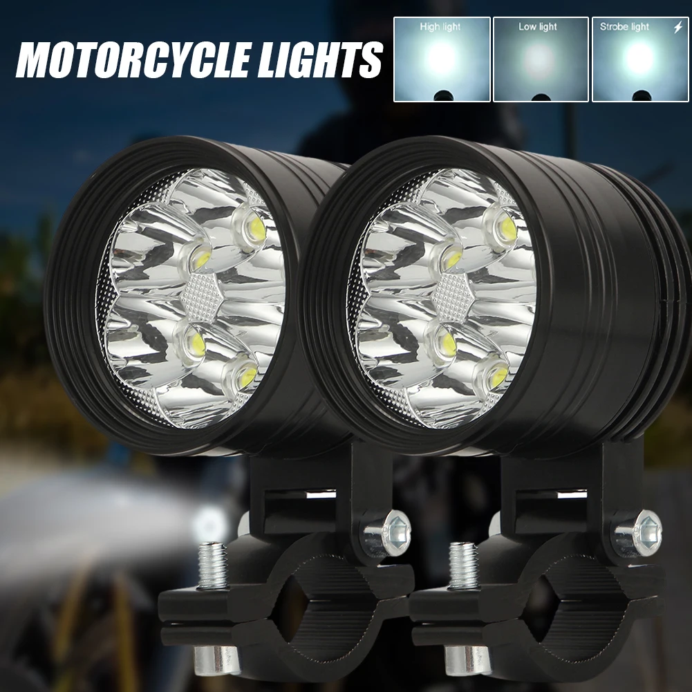 

2PCS 60W Additional Led Headlights for Motorcycle Universal Moto Spotlight LED Motorcycle Headlight Auxiliary 12V 24V Car Lamp