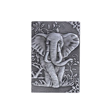

Notebook Notepad Writing Eye Protect Lined-Blank Diary Gift Elephant Embossed Cover Stationery PU Leather 3D Vintage Pocket
