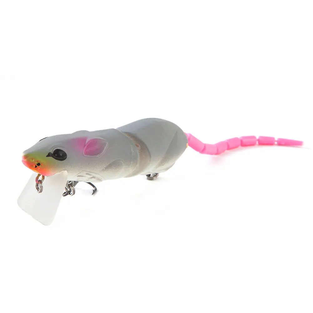 gray body pink tail Горячая Топ воды рыболовные приманки для бас-гитара Мульти шарнирные Мышь приманка, приманки, встроенный в транспортное средство как живая рыболовные снасти MVI-лепно - Цвет: gray body pink tail
