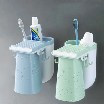 

Wall-mounted Toothpaste Holders Gargle Tools Organizer Mouthwash Cup Suction Toothbrush Cup Bathroom Accessories Apr#01
