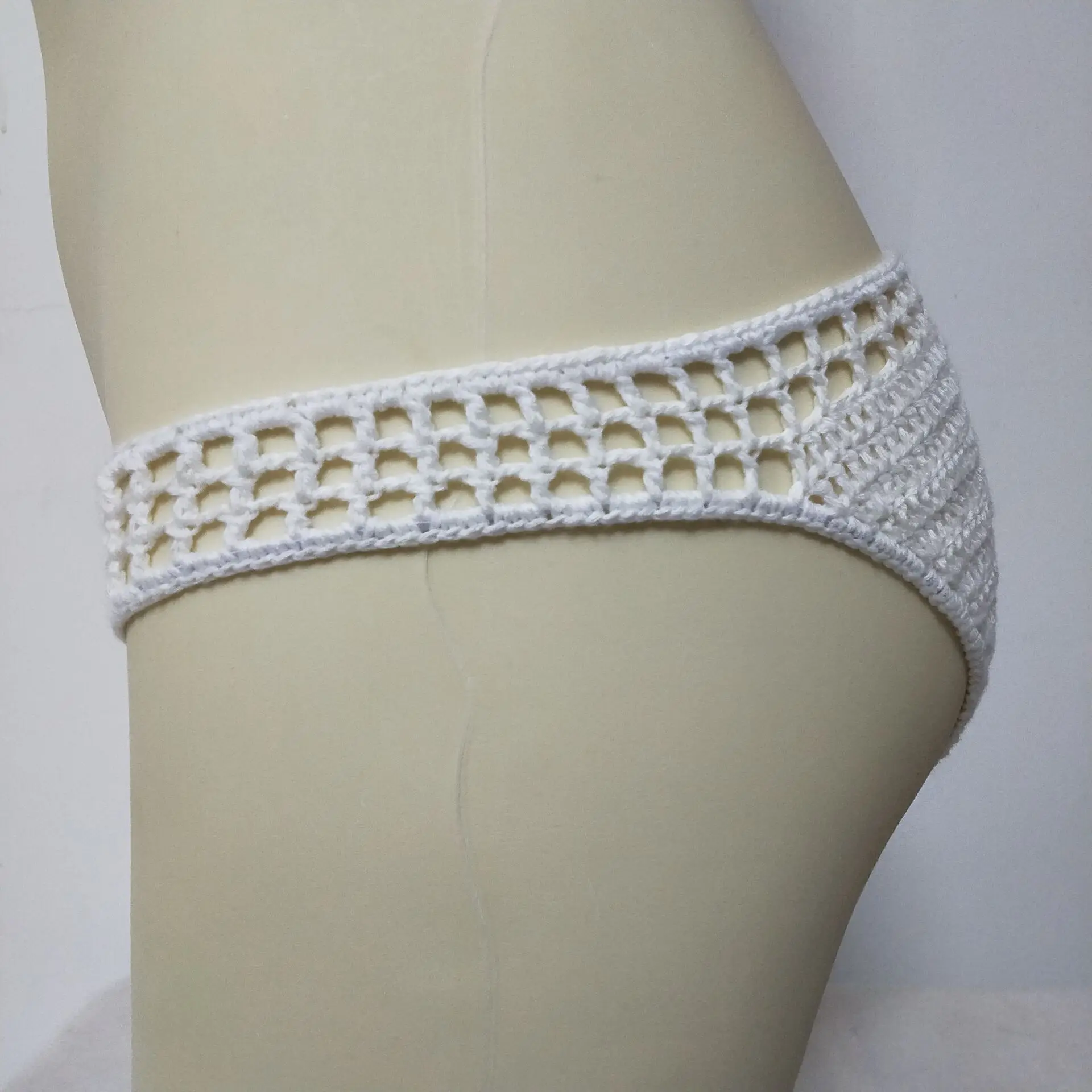 2019 Women Sexy Crochet Bikini Bottom Boho Thong Bikini  Handmade Swimsuit Knitting Shorts