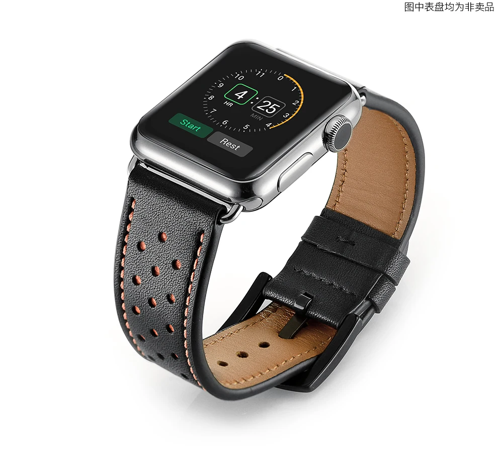 Ремешок для apple watch band apple watch 4 5 3 2 1 44 мм 40 мм iWatch Band 42 мм 38 мм первый слой кожаный браслет аксессуары 44 мм