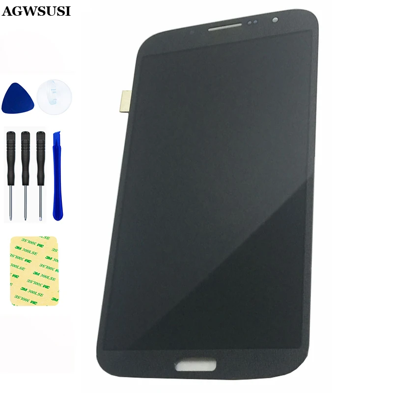 Для samsung Galaxy Mega 6,3 I9200 lcd дисплей кодирующий преобразователь сенсорного экрана в сборе Замена для i9200 i9205 lcd Рамка