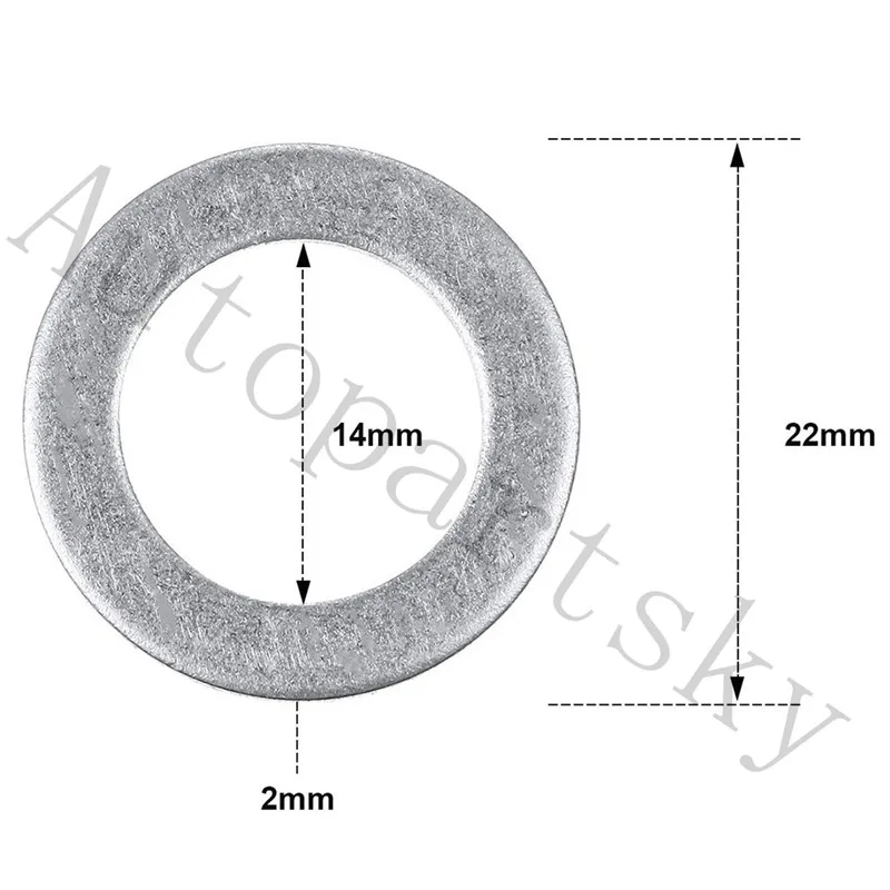 500 шт. пробка слива масла раздавить шайба I.D 14 мм, O.D 22 мм для Honda Acura Civic Accord OEM#94109-14000 9410914000