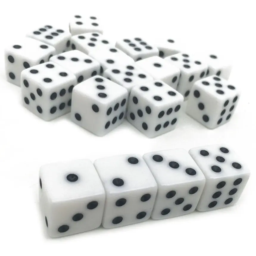 Game dice 100Pcs Mini Small D6 Dice 5mm 8mm 10mm 12mm 14mm 16mm Square Angle Black Point For Board Games