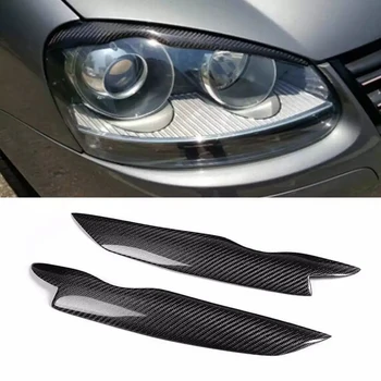 

Carbon Fiber Car Headlight Head Light lamp Eyebrow Sticker Decoration Cover Trim for Golf 5 MK5 2006-2009