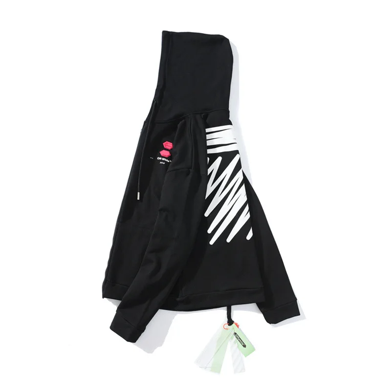 Off-White свободная толстовка с капюшоном с принтом граффити
