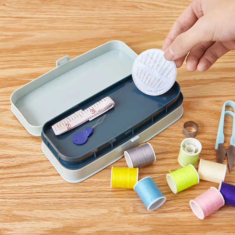 Youpin Household high-end sewing box multi-color thread set sewing kit small  portable multi-function hand sewing needle storage - AliExpress