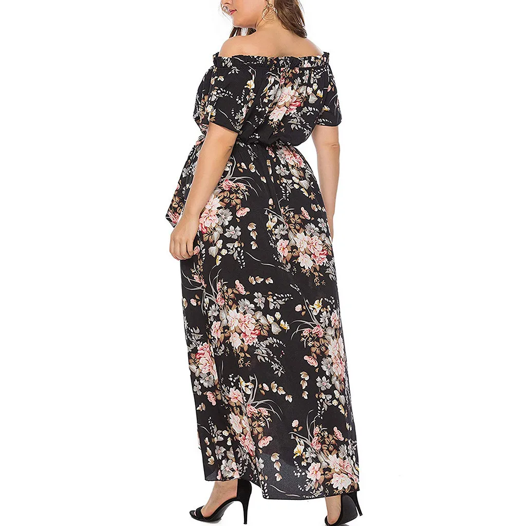Платье Женское vestidos de verano vestido ropa mujer платья vestidos mujer robe повседневное XL-5XL с коротким рукавом и принтом Z4