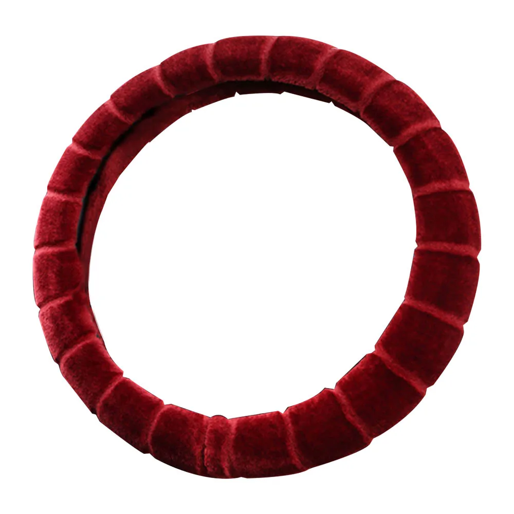 Руль Плюшевые Чехлы рулевого колеса автомобиля зимний интерьер автомобиля 38 см короткий плюшевый чехол на руль Противоскользящий 1 шт