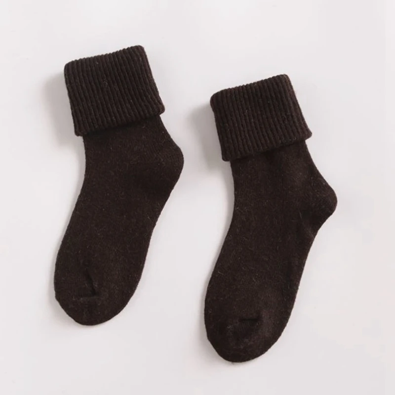 Женские кашемировые шерстяные высокие однотонные толстые зимние теплые мягкие и удобные носки - Цвет: SK1691CE