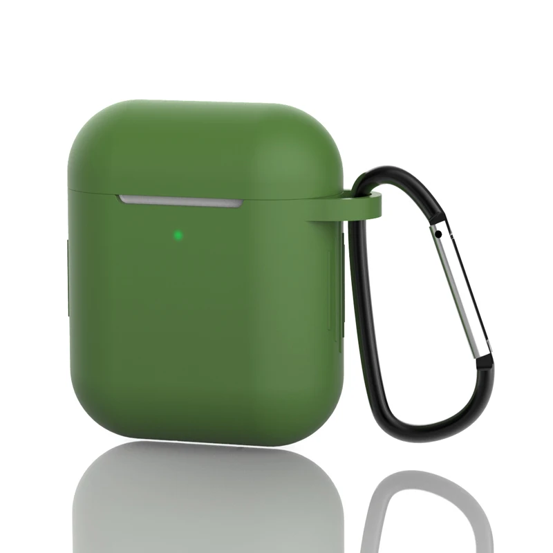 Мини Мягкий силиконовый чехол для Apple Airpods, роскошный противоударный чехол, чехол для гарнитура для Airpods, чехол для Air Pods, 1, 2, защитный чехол - Цвет: Green