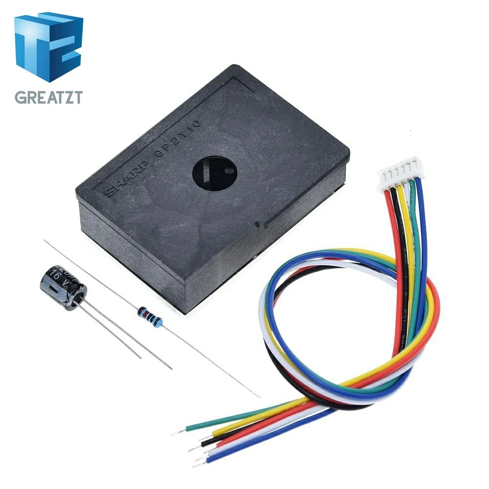 GREATZT GP2Y1014AU0F компактный оптический датчик пыли совместимый GP2Y1010AU0F GP2Y1010AUOF датчик дымовых частиц с кабелем