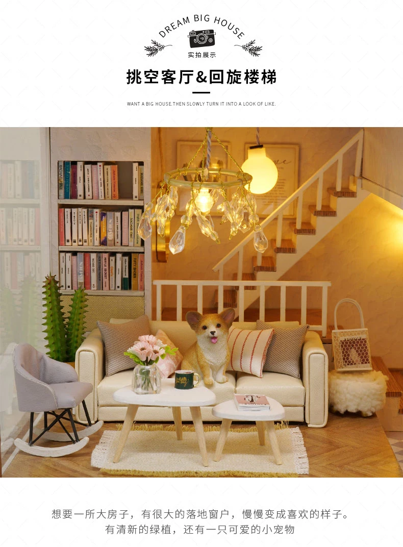 DIY for Making Adult Cabin Creative Handmade Women's Villa House Assembled Model Super Difficult Toy Gift