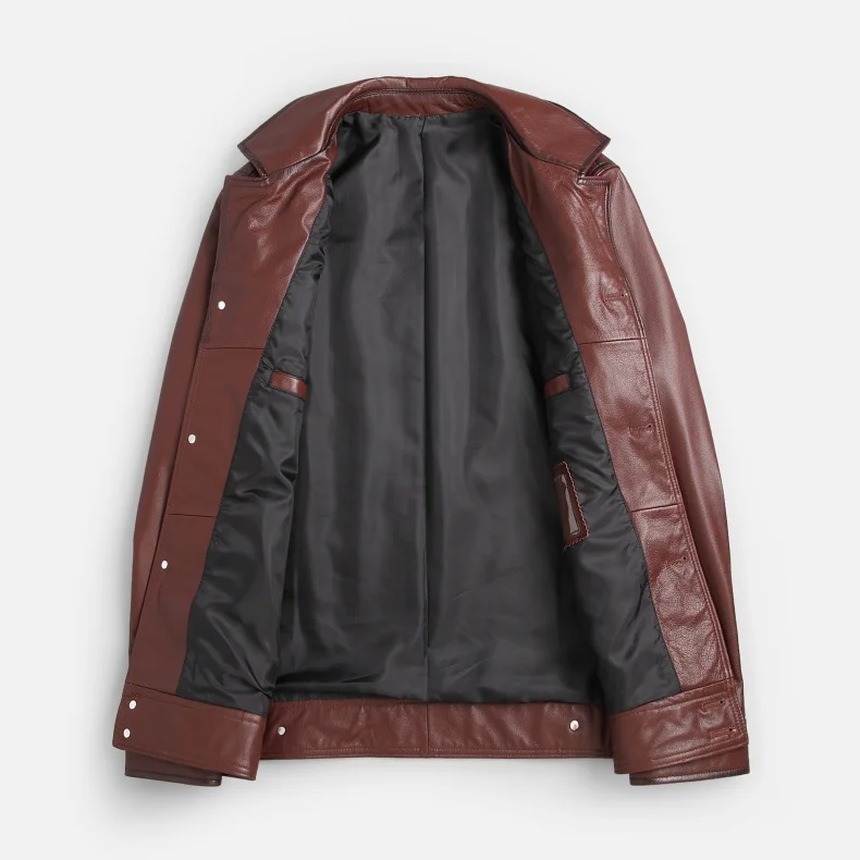 Мужская куртка из натуральной кожи, Куртки из натуральной коровьей кожи, повседневная короткая черная куртка с карманами, новинка, осенняя мужская куртка 8811