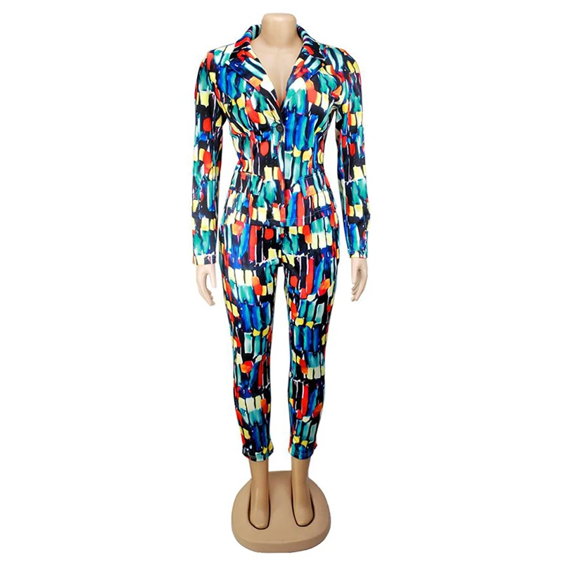 2020 Colorful Women Pant Suits Blazer Jacket Pencil Pant 2 Piece Set OL Work Office Business Suits Jackets And Suits For Women