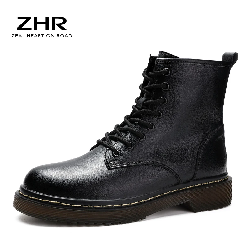 2020 Genuine Leather Doc Martens Boots Women Ankle Boots Platform 8 Eye British Wind Thick Short Ladies Boots Combat Motorcycle|Ankle Boots| - AliExpress