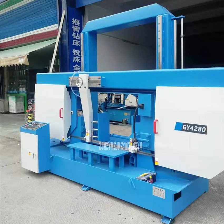 GY4280 пильный станок горизонтальный металлический ленточный пильный станок промышленный станок для резки металла ленточная пила 380V 5.5KW 27,45,69 ...