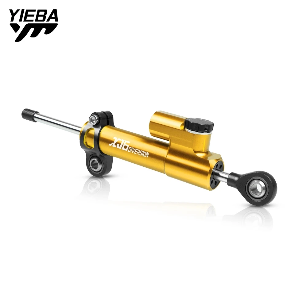 Мотоциклетный демпфер руля стабилизация для YAMAHA XJ6 диверсии 2009- 2010 кронштейн управления безопасности крепление комплект мотоцикл алюминий - Цвет: GLBK XJ6 DIVERSION