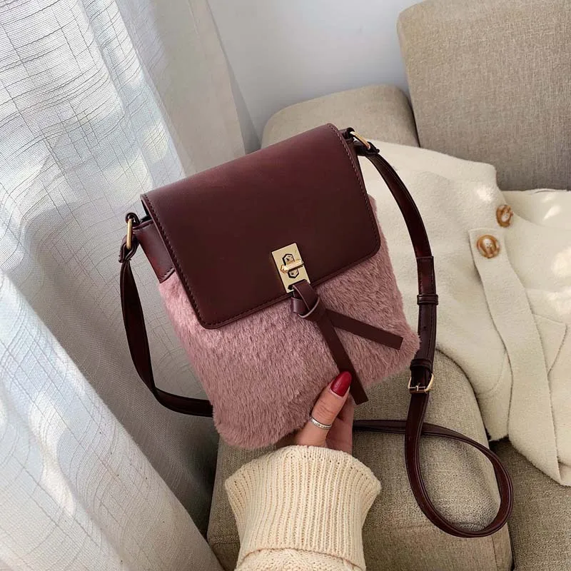 

INS Mini Shoulder Bag 2019 Autumn And Winter New Style Fashion Contrast Color Small Mobile Phone Bag Shoulder Square Sling Bag