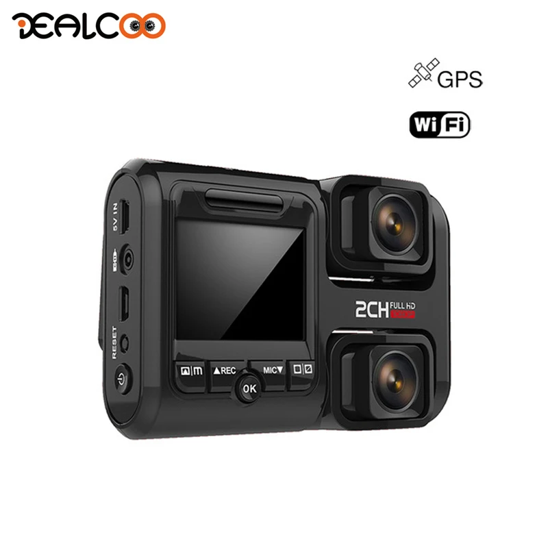 

Dealcoo Car Camera 4K Dash Cam GPS Dual Lens Car DVR Video Recorder Camera 4K Dash Cam with Two Cameras Registrar Full HD WIFI