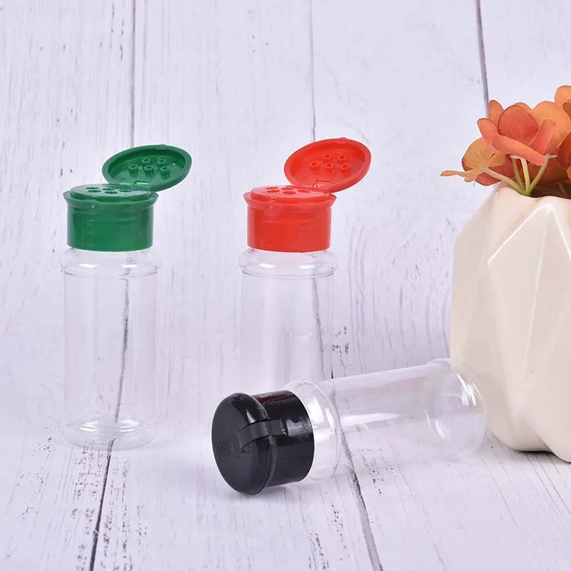 5Pcs Plastic Spice Salt Pepper Shakers Seasoning Jar Bottle
