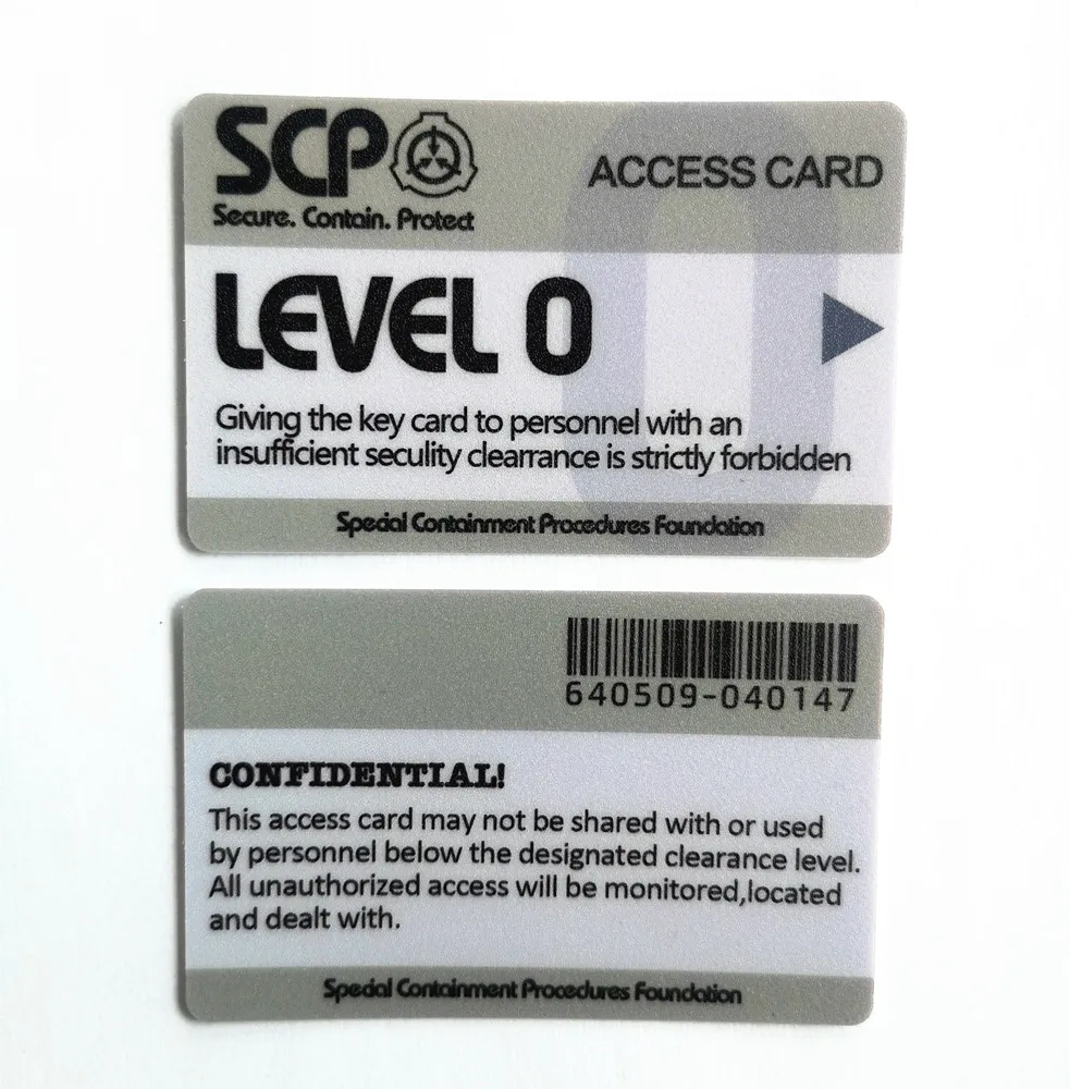 scp containment breach key card