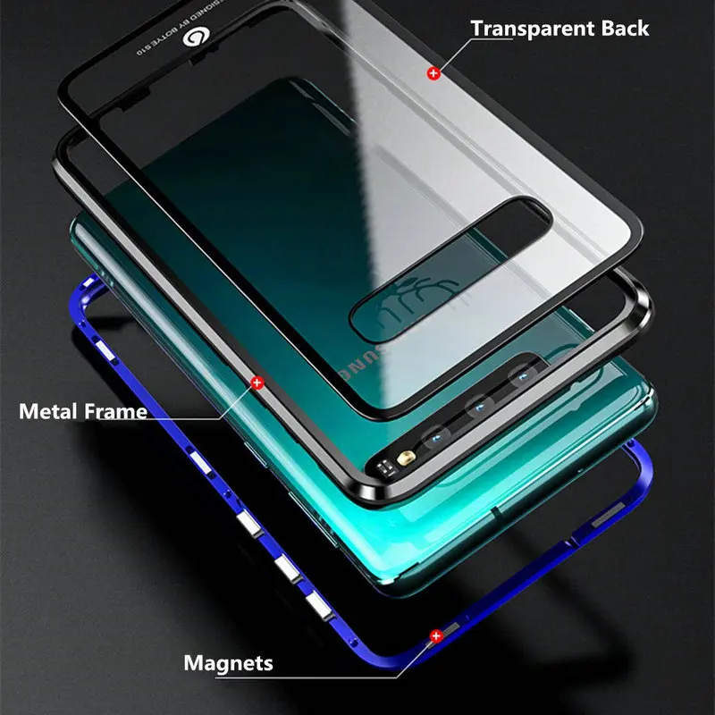 Металлическая Рамка флип Etui для samsung Galaxy S10 Plus чехол Note10 Coque samsung S10Plus чехол на магните для samsung Note 10 Plus чехол S10e S9 S10