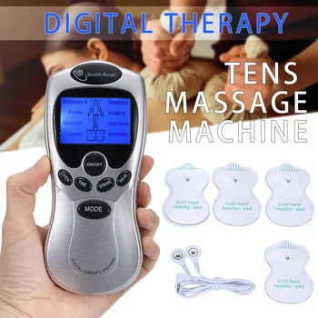 

8 Models Electric Digital TENS Therapy Massager Full Body Healthy Massager Machine Vibration Pain Relief Physiotherapy + 2 Pads