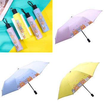 

Automatic folding umbrella anti-ultraviolet travel umbrella 8 umbrella strip portable beautiful cartoon animal pattern