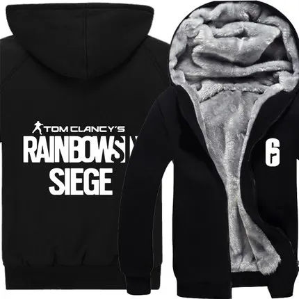 3 Мужские повседневные толстовки с капюшоном с изображением игры Tom Clancy's Rainbow Six Siege на молнии, толстые зимние супер теплые хлопковые толстовки, пальто - Цвет: 3