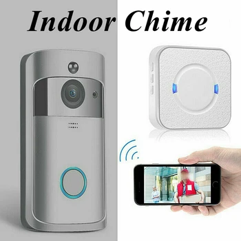 

White Wi-Fi Smart Wireless Door Bell Camera Video Indoor Of Home Security Cameras Chime Doorbell Ring